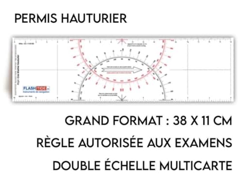 Pack permis Plaisance hauturier Complet - Règle Cras Bicolore + Compas Laiton + Carte SHOM 9999 + Pochette de Rangement Cartes Marines - Kit Officiel pour Candidat au Permis Mer Hauturier – vue 2