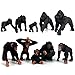 FUNSHOWCASE African Jungle Animals Toy Chimpanzees and Gorilla Figure Realistic Plastic Figurine Playset Lot 9-Piece