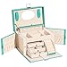 Produktbild AdelDream Schmuckkästchen Schmuckkoffer groß abschließbar mit Spiegel schmuck box jewellery box für Ringe Ohrringe geschenke grosser schmuckbox abschließbar Grün