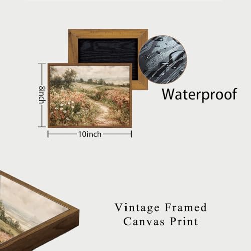 oiqartoiq framed canvas wall artvintage decorlandscape nature country wildflower paintings farmhouse pictures modern artwork rustic fall flower prints cottagecore office living room bedroom bathroom