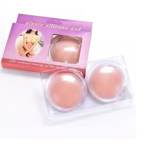 Caixa 1 Par Tapa Mamilo Adesivo Invisível Protege Seio Peito (BR, Alfa, Único, Regular, Único, Nude)