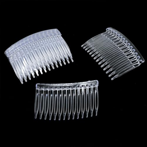 Peignes à cheveux transparents plastique 14 dents Honbay matériel de mercerie créative x50