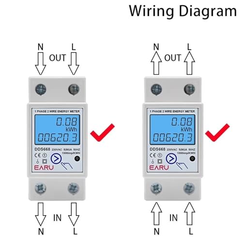 Voltmètre ampèremètre Din 110V avec compteur de consommation d'énergie LCD - 4