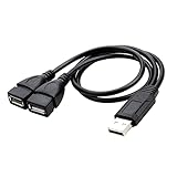 Plug und Play, einfach zu bedienen, keine Treiberinstallation notwendig. Das USB-Splitter Y Kabel unterstützt die Datenübertragung und das Aufladen. Datenübertragungsrate bis zu 480Mbps.
