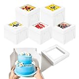 Photo Gallery lyshooce 5 pezzi scatola per trasporto torte con finestra,20 × 20 × 20 cm,per torte fino a 20 cm di diametro (5 pezzi in bianco) Photo Gallery lyshooce 5 pezzi scatola per trasporto torte con finestra,20 × 20 × 20 cm,per torte fino a 20 cm di diametro (5 pezzi in bianco)
