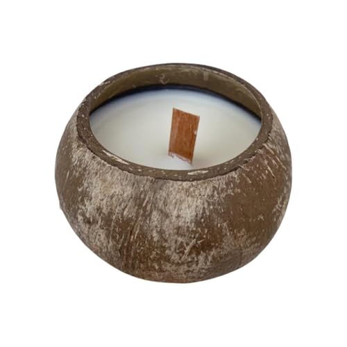 Vibsky Bicchiere per candela in guscio di cocco per aromaterapia, ciotola di cocco 9-11 cm, piatto decorativo sostenibile fatto a mano per candele o frutta