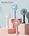 Linlinwill Portable Handheld Fan 2 Pack, USB Rechargeable Mini Fan, Ultra Quiet, 3 Speeds with Phone Holder Base, All Day Battery for Outdoor Indoor (Pink)