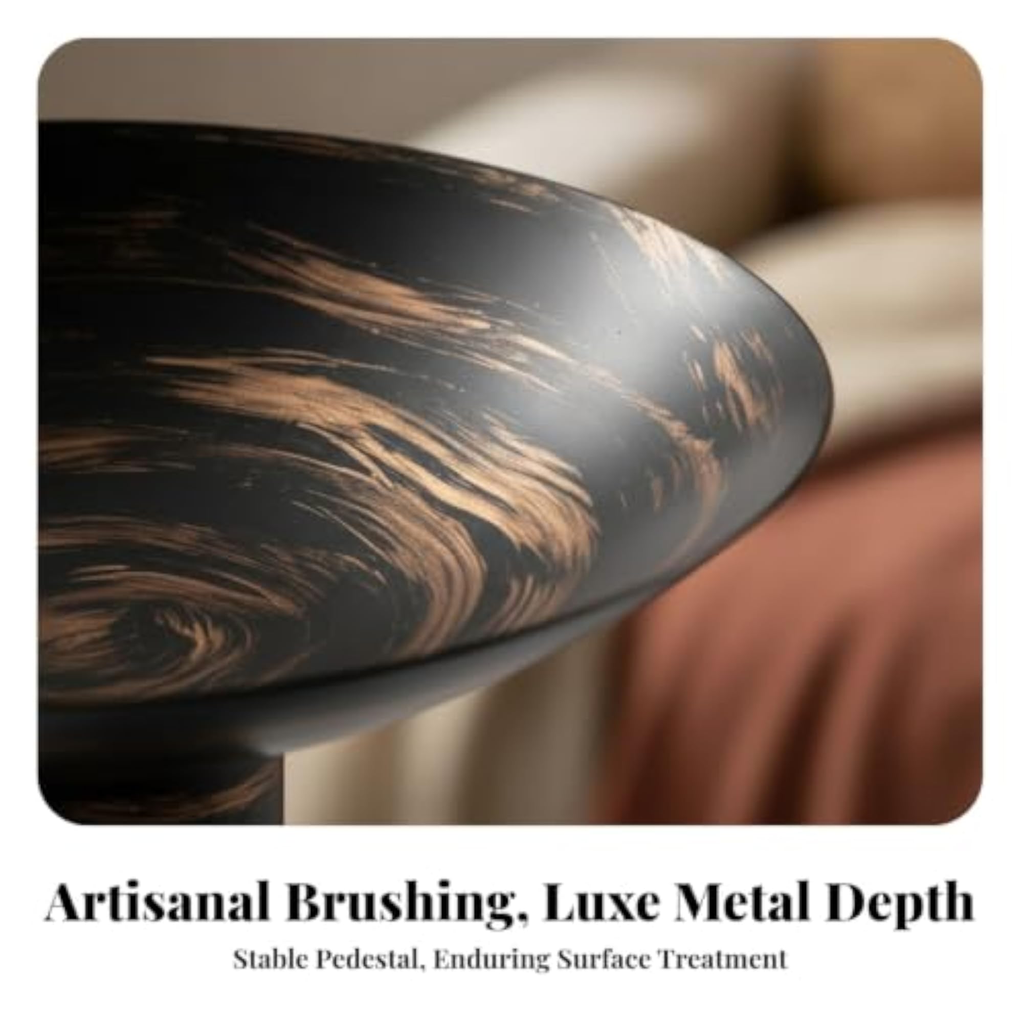 Elevated Pedestal Tray, Round Decorative Tray for Coffee Table