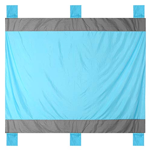 DECDEAL Cobertor de praia à prova de água com estacas de canto e manta de piquenique à prova de arei