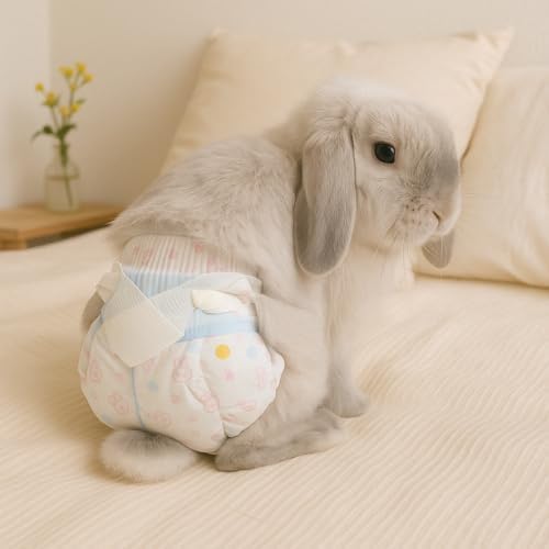 Leakproof Rabbit Diapers – Disposable Bunny Pet Diaper for Small Rabbits, Incontinence & Potty Training (1 Package/Trial Set, XS) (1 Package/Trial Set, XS Size (Recommended for 2-5 lbs), Gram, 100)