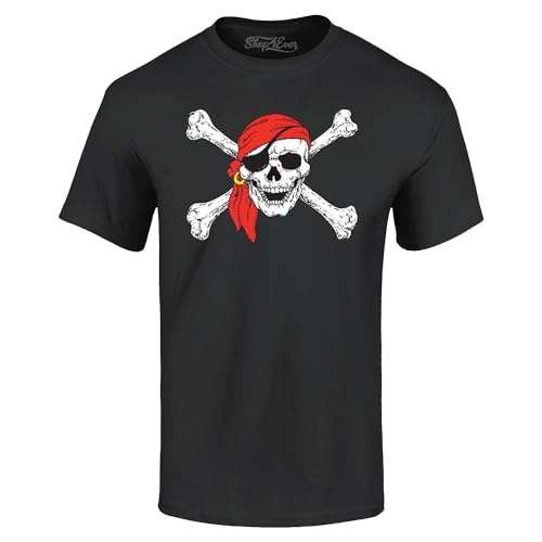 T-shirt pirate Fireti Jolly Roger grande taille pour costume ou tenue casual de motard