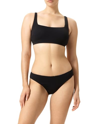 HUE Swim Separates Mix Match Tops and Bottoms Reversible Swimwear Parte Superior de Bikini, Negro, L para Mujer