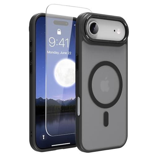 Image of Magnetic for iPhone 17 Air Phone Case, [Compatible with MagSafe], Screen Protector X1, [Military Grade Drop Protection],Matte Finish,Slim,Shockproof,Protective (Black Magnetic, iPhone 17 air)