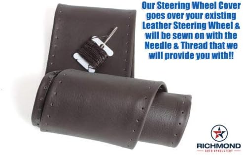 Richmond Auto Upholstery - Steering Wheel Cover Compatible with 2015-2016 Ford F-350 King Ranch, Brown