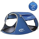 G4Free Large Pop Up Backpacking Camping Hiking Tent Automatic Instant Setup Easy Fold back Shelter Travelling Beach Shelter with ANTI-UV Coating for 2-3 person(Blue)
