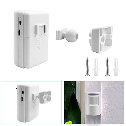 BeiLan Kabellose Durchgangsalarm mit 1 Elektronischem Plug-in-Empfänger, 1 PIR-Bewegungssensor-Detektor, Durchgangsmelder mit 38 Klingeltönen, Türklingel Funkalarmanlage mit Bewegungsmelder