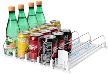 2 Pack Soda Can Organizer For Refrigerator, Fridge Organizer Bins For Kitchen Pantry Countertops Cabinets Clear Plastic Canned Food Dispenser Beverage Holder Can Dispenser B098nsqht4