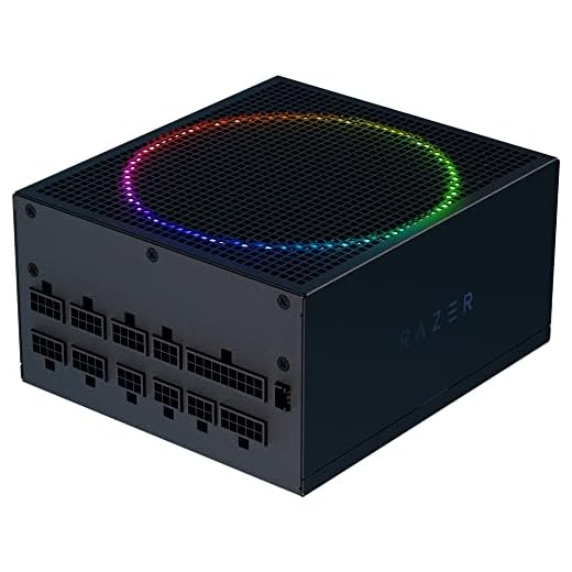 Razer Katana Power Supply aRGB PSU: Silent, Powerful aRGB 140mm PWM Fan - Chroma aRGB - Modular by Design - 80 Plus Platinum Rated - Zero RPM Mode - 1200W