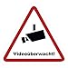 kleberio® 1 Selbstklebende Aufkleber Videoüberwachung - Achtung Videoüberwachung - 5 x 4,5 cm Hinweisschild Warnschild Kameraüberwachung Alarmanlage alarmgesichert Privatgrundstück verboten