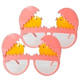 Buzopuw Party Glasses -2Pcs Egg/Chick Glasses for adults Funny Party Costume Accessories- Party Favors for Birthday parties, Easter, etc (Pink)