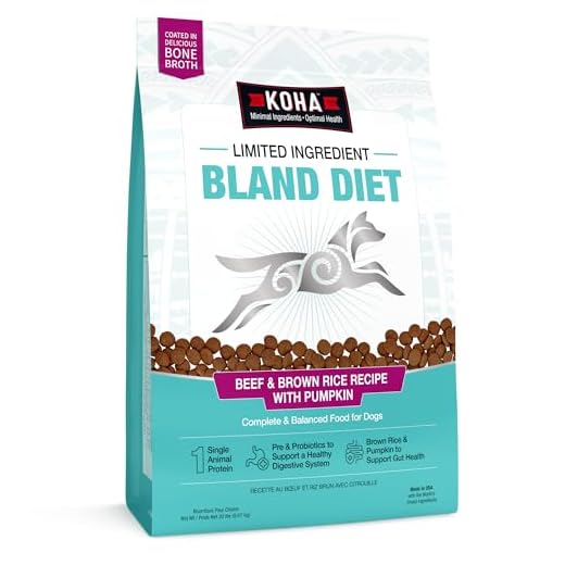 KOHA Limited Ingredient Bland Diet Dry Food for Dogs - Beef & Brown Rice Recipe, Sensitive Stomach Dog Food - Pumpkin for Digestive Support, 20 lbs