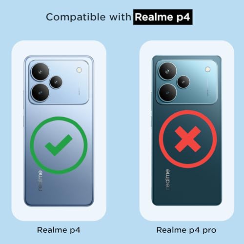 Image of Amazon Basics Back Cover for Realme P4 5G Mag-Safe Shockproof PC + TPU Protective Case Magnetic Support Bumper Case (Transparent Mag-Safe)