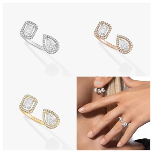 Bague ouverte ajustable pour hommes et femmes en acier inoxydable - 3