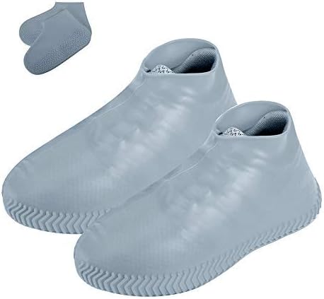 Matow Reusable Silicone Boot and Shoe Covers, Waterproof Rain Socks, Silicone Rubber Shoe Protectors for Outdoor Protection - 1 Pair(2 PCS) (Small, Gray)