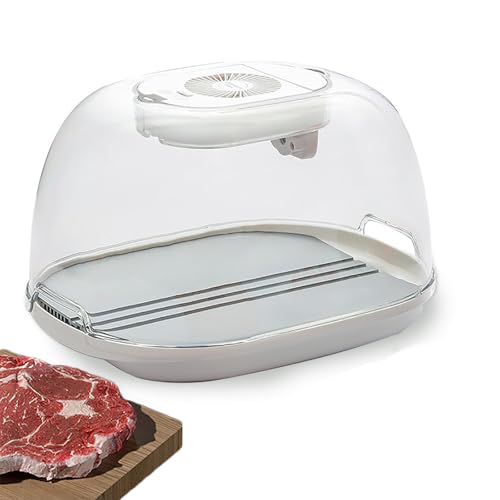 Frozen Meat Quick Defrosting Tray, Rechargeable Meat Defrosting Tray with Cover, Large Capacity 3D Circulating Wind Thawing, Detachable and Easy to Clean, for Frozen Steak, Chicken, Fish