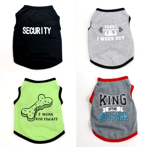 Ropa de verano para mascotas PANGBOER con chalecos estampados divertidos sin mangas 5