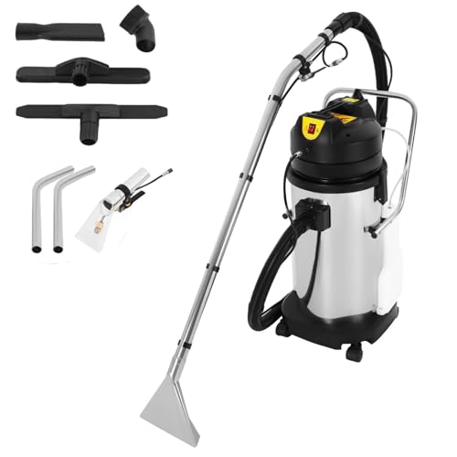 40 L / 11 Gal Commercial Steam Cleaner & Industrial Carpet Cleaner Machine – 3-in-1 Multi-Purpose Extractor Vacuum, Heavy-Duty Professional Portable Cleaning for Sofas, Curtains, Carpets, and Floors