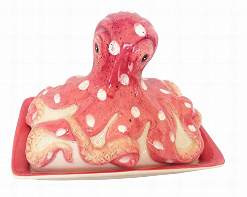 Blue Sky Clayworks 17629 Octopus Butter Dish, 5-inch Height