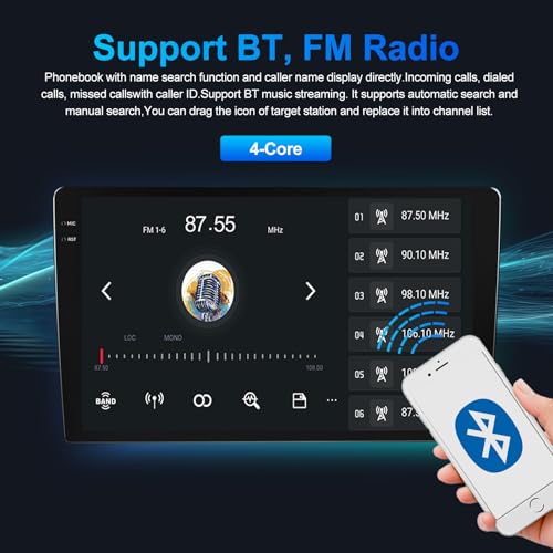 Image of Android Car Stereo for Toyota Hilux 2015-2025 Right Hand Drive Only,10 inch IPS Touchscreen with Upgrade Wireless CarPlay & Android Auto,WiFi /GPS,Support SWC and Subwoofer,4-Core 2G+32G