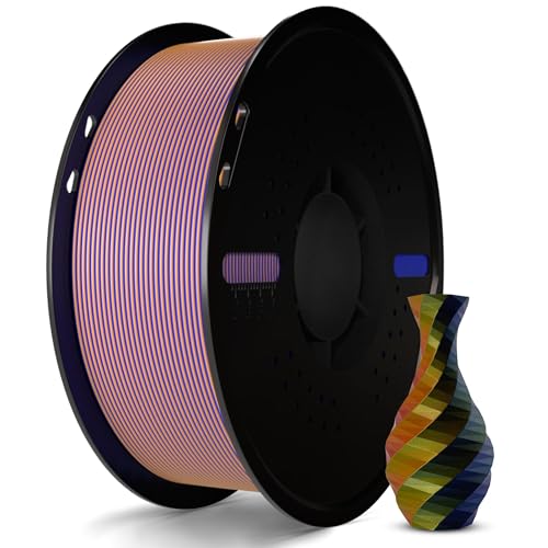 Miailuy 1.75mm Tricolor PLA 3D Printer Filament(SilkGoldCopperBlue), Iridescent Effect, 3D Silk Rainbow Filament Changes Color with Viewing Angle, Dimensional Accuracy +/-0.02mm, 2.2lbs/Spool
