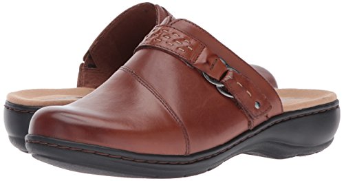 Clarks Women's Leisa Sadie Mule, Dark Tan Leather, 9 B(M) Us #TOP6