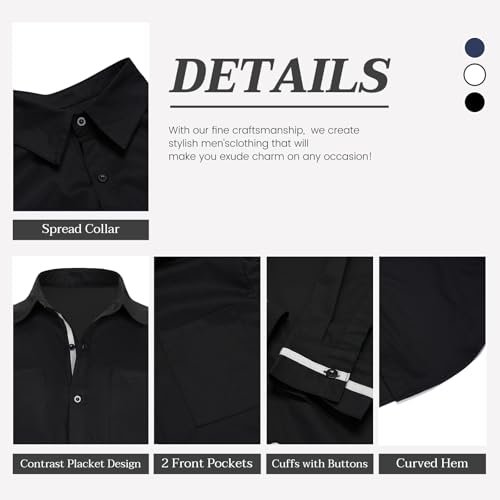 Chemise décontractée à manches longues homme AOTORR coupe regular