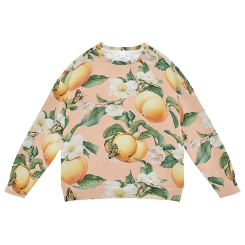 JUNZAN Beauty Quince Fruit Peach Kids Boys Hooded Sweatshirt Fleece Fall Tops Shirts Athletic 4T