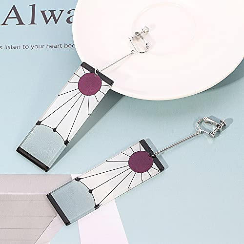 Japanese Style Earrings with Ear clips, Non Piercing Earrings for Anime Cosplay Jewelry Memorial Collection Gift3