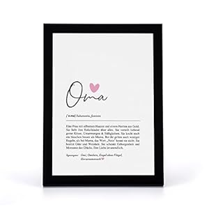 Weihnachtsgeschenke Oma Geschenk | Definition Poster & Kunstdrucke | Wandbilder Wohnzimmer | Weihnachten Geschenke für…