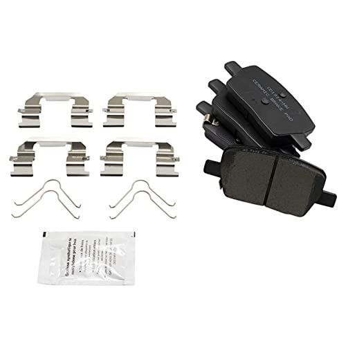 Image of TRQ Rear Brake Pad and Rotor Set Ceramic Coated Rotors Compatible with 2016-2019 Cadillac CT6 Chevrolet Camaro