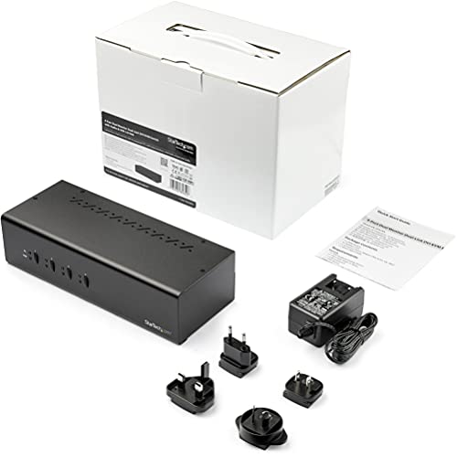 Startech.Com Switch Kvm Dvi A 4 Porte Dual-Monitor Dual-Link +Hub Usb 3.0 - 4K 60Hz - Switch Kvm Conforme Taa - 4