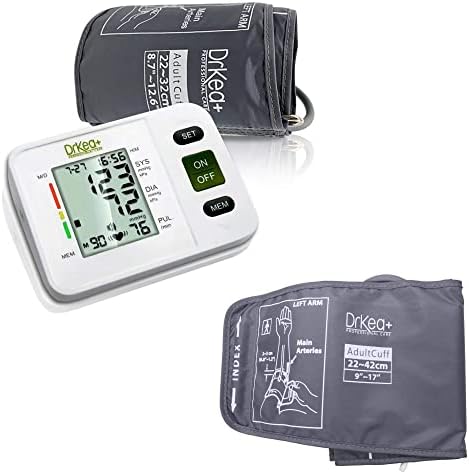 Blood Pressure Monitor Upper Arm & Upper Arm XL Cuff Strap 9 to 20.5 Inches – Suitable for Larger Upper Arm – Digital BP Monitor Home Kit – Comes with Batteries, Storage Bag