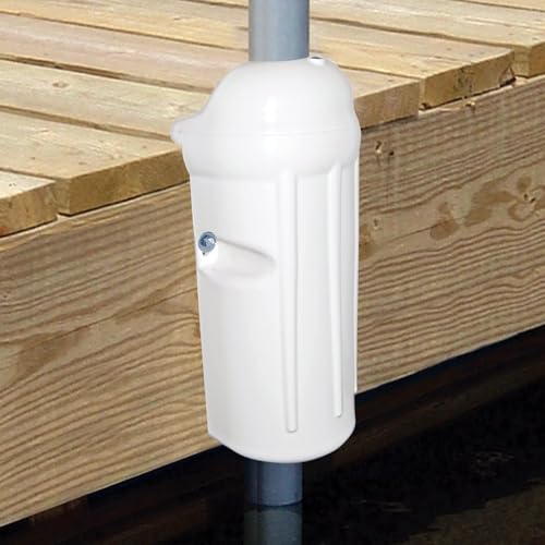 Taylor Made 7" x 17" White Dock Post Bumper with Inflation Valve, Slides Over 1.5" Dock Pipe, Protects Boats, Made in the USA - 2020108507 - image 4