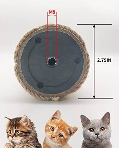 Bnosdm 4 Pcs M8 Cat Tree Scratching Post Replacement Parts For Indoor Cats Tower Rope Scratch Poles Refill Natural Jute Pole Part For Refurbishment Hemp Kitty Furniture Accessories Spare Gray 15In #TOP2