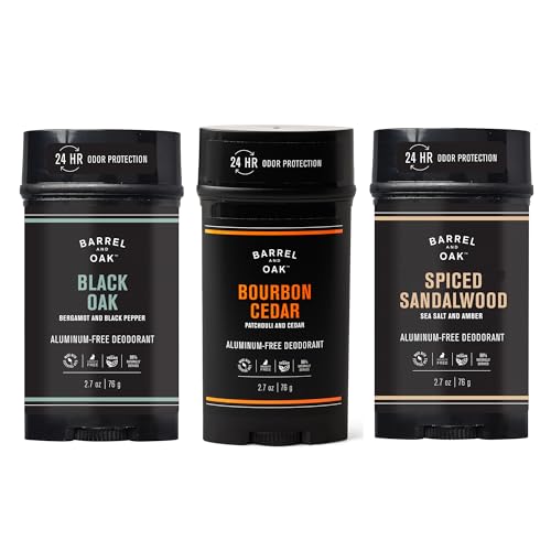 Barrel & Oak Aluminum Free Deodorant for Men, Variety 3-Pack, 2.7 oz