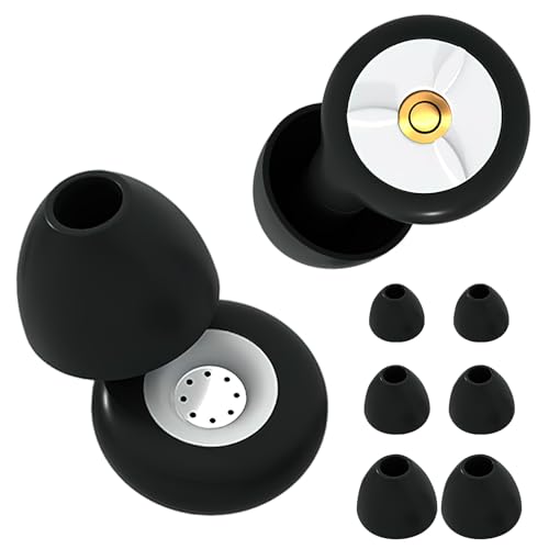 Ear Plugs for Noise Reduction, Lihobi Super Soft Reusable Silicone Earplugs for Sleeping Concerts Work Study - 6 Ear Tips in S, M, L with Case 30dB High Fidelity Hearing Protection