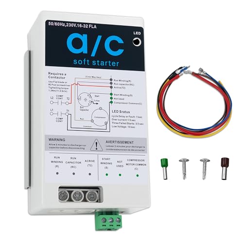 Eshcol AC Soft Start Kit for 4-7 Ton Air Conditioners, Suitable for Home, RV, Commercial Use, Generators, and Utility Power.Easy to Install with DIY Setup, Reduces Start-Up Current by 70%, 230V.
