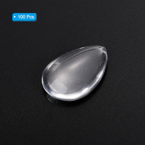 PATIKIL Transparent Glass Cabochons, 100Pcs 13x18mm Drop Shaped Glass Dome Tiles for Photo Pendant Jewelry Making Clear - Image 3