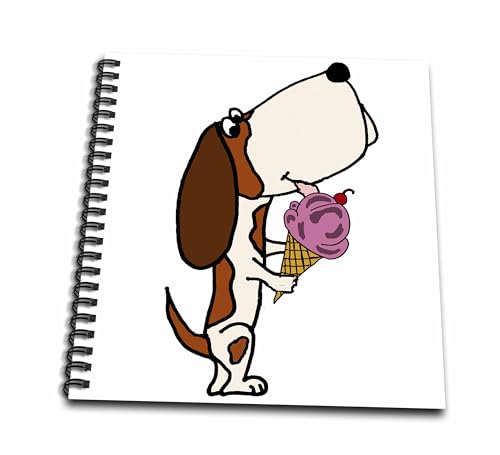 Livre de dessin basset chiot glace 3drose carnet multicolore 8 x 20 cm
