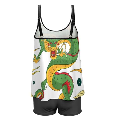 Ensembles bikini tankini vert avec short de garçon galbant - 5